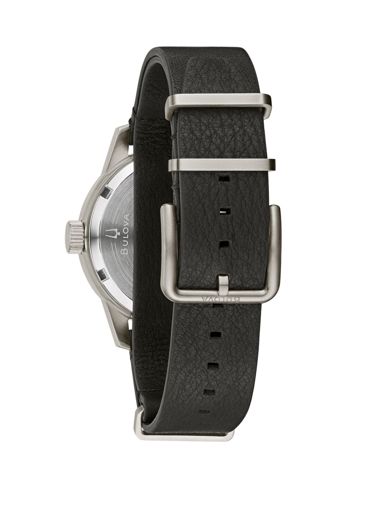 Mens Military Hack Stainless Steel Watch with White Dial 