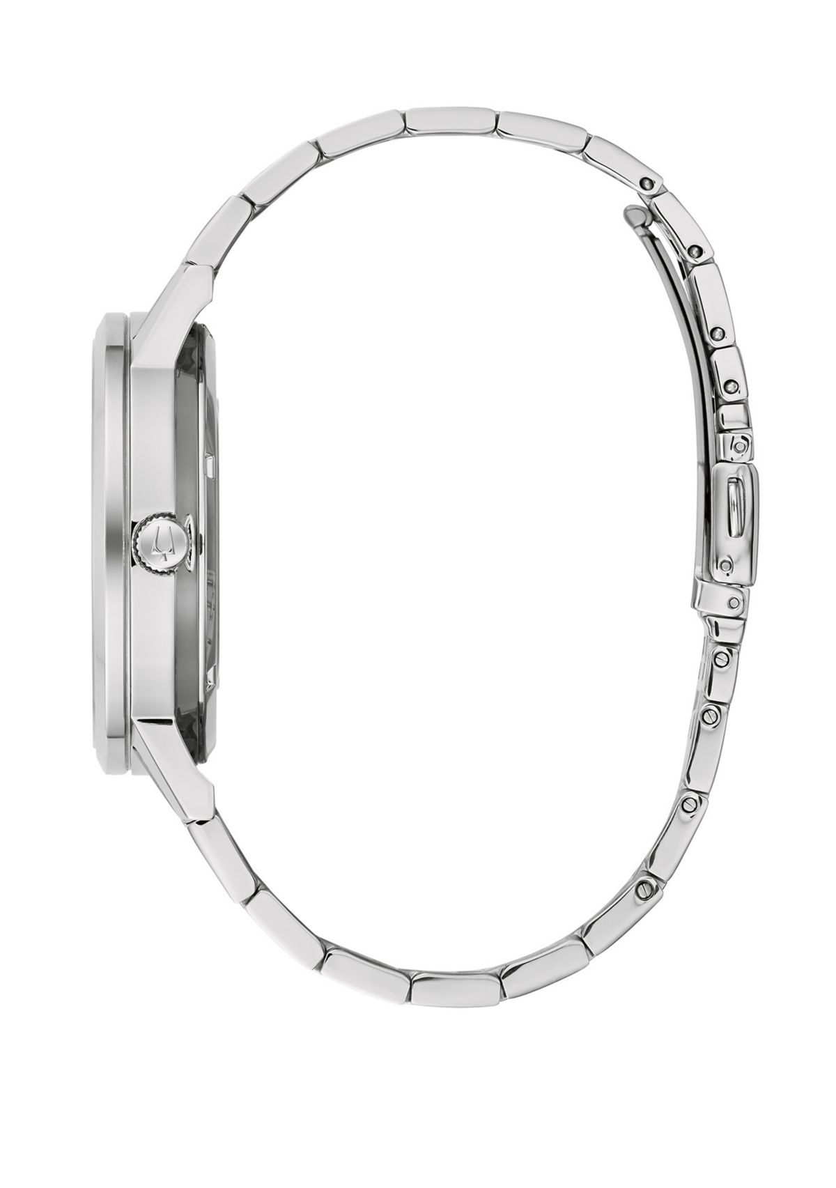 Mens Automatic Clip Stainless Steel Watch with Blue Dial