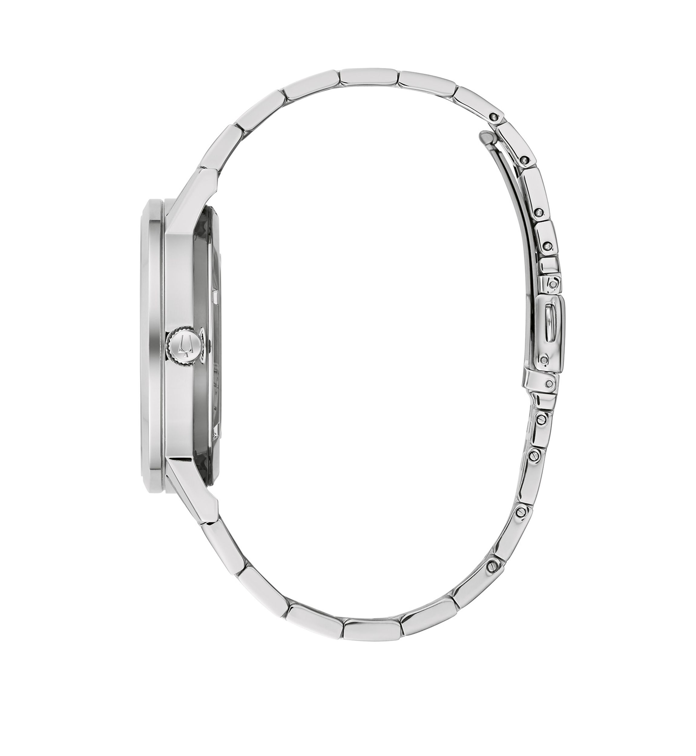 Mens Automatic Clip Stainless Steel Watch with Blue Dial