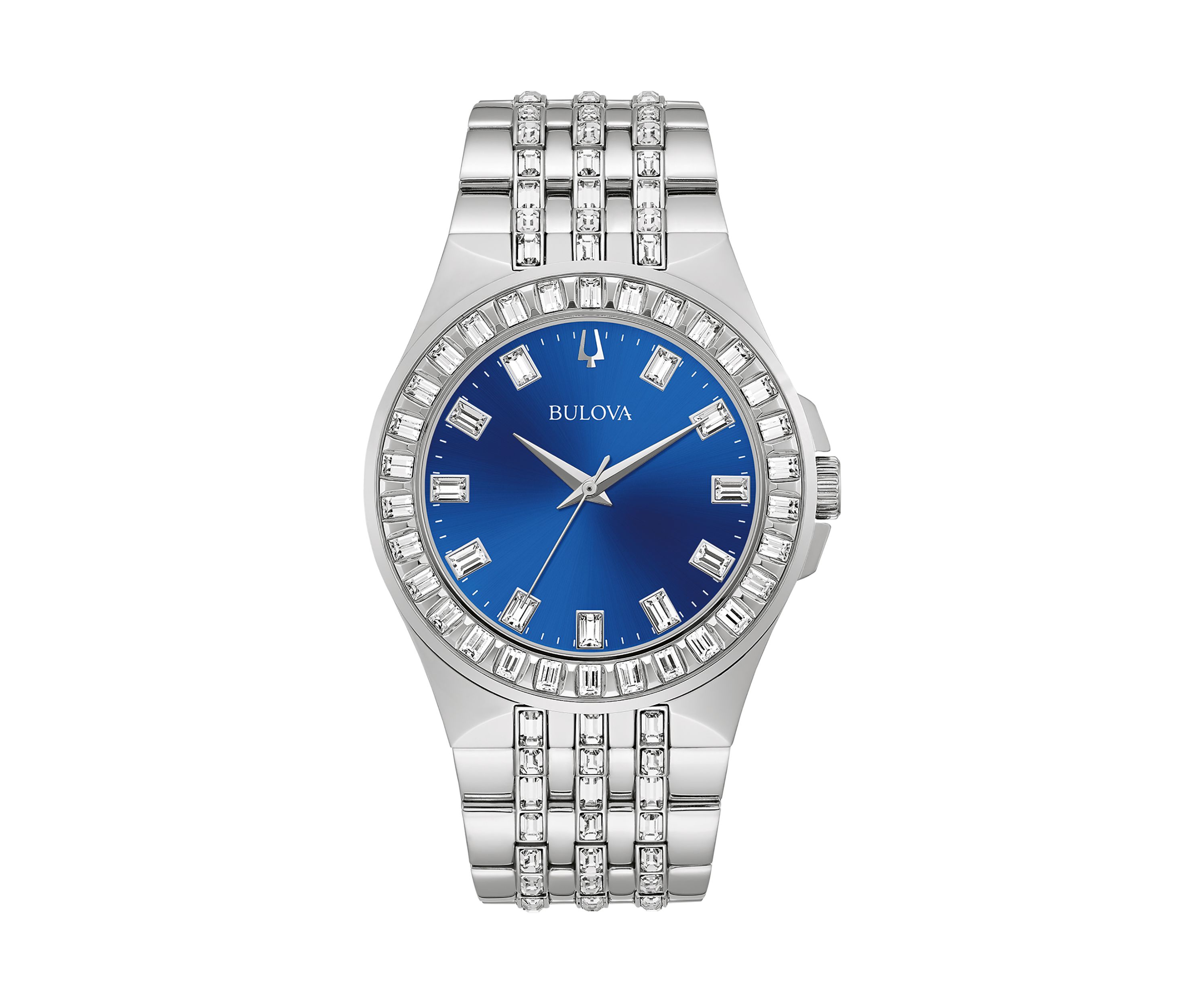 Phantom Mens Crystal Accent Silver-Tone Stainless Steel Bracelet Watch