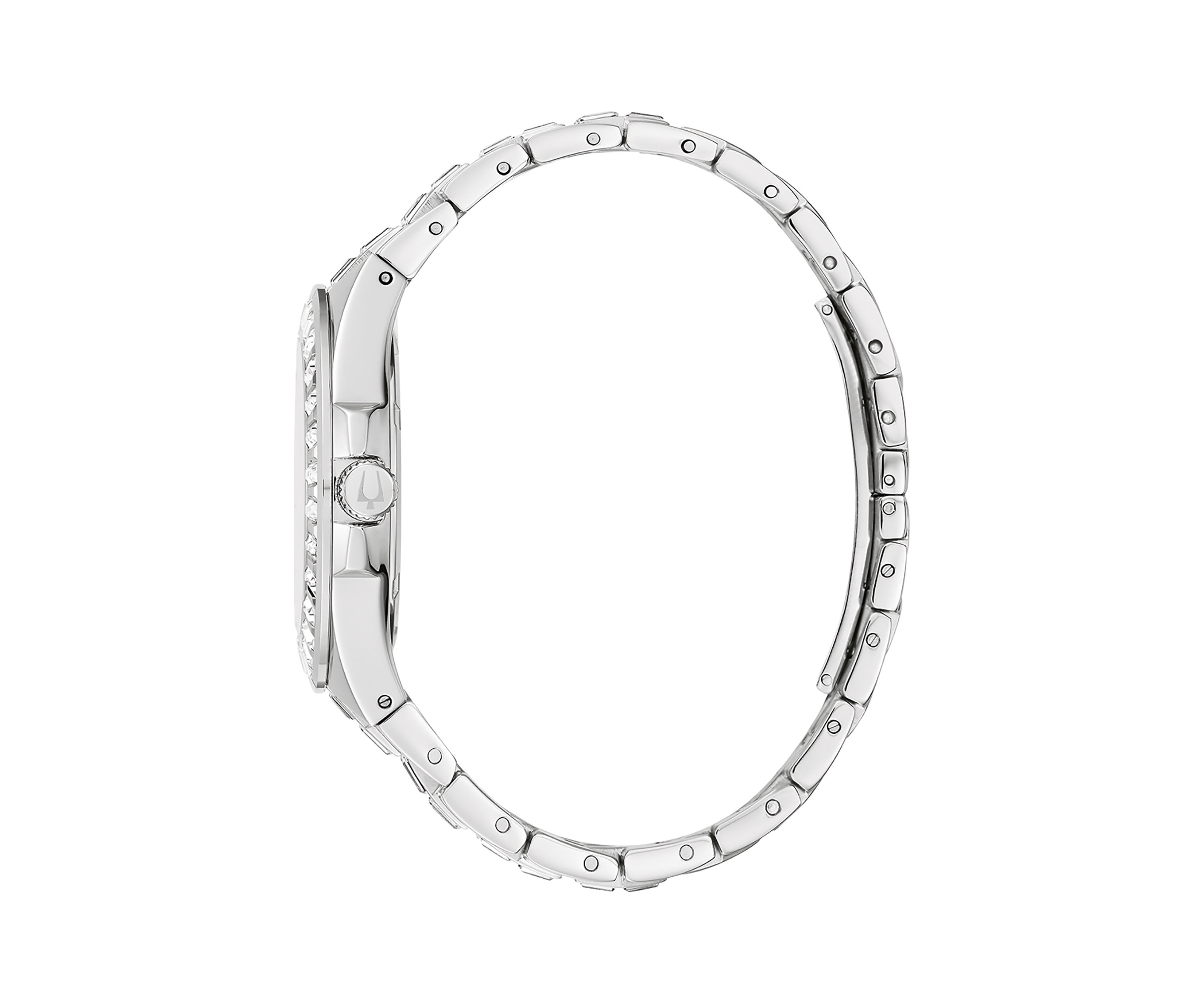 Phantom Mens Crystal Accent Silver-Tone Stainless Steel Bracelet Watch