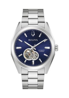 Bulova Men's Classic Surveyor Silver Tone Stainless Steel Bracelet Watch