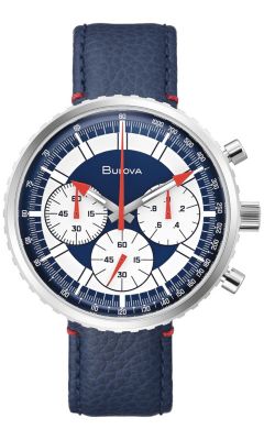 Bulova Men's Archive Chronograph C Blue Strap Watch, 46mm