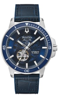 Bulova Men's Marine Star Automatic Blue Strap Watch, 45Mm