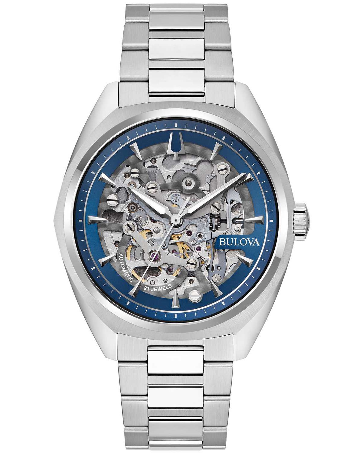 Bulova Mens Classic Surveyor Silver-Tone Bracelet Watch