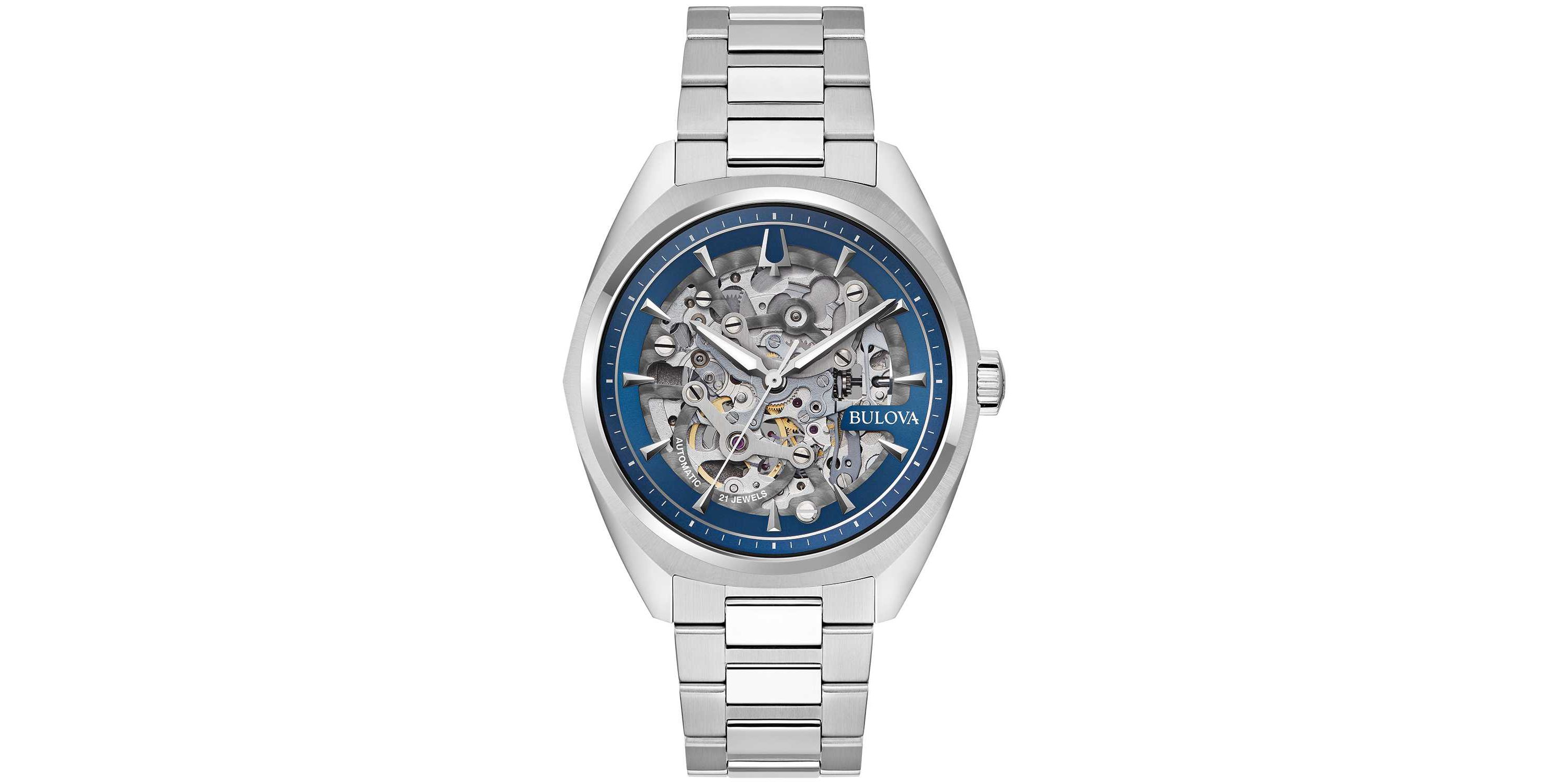 Bulova Mens Classic Surveyor Silver-Tone Bracelet Watch