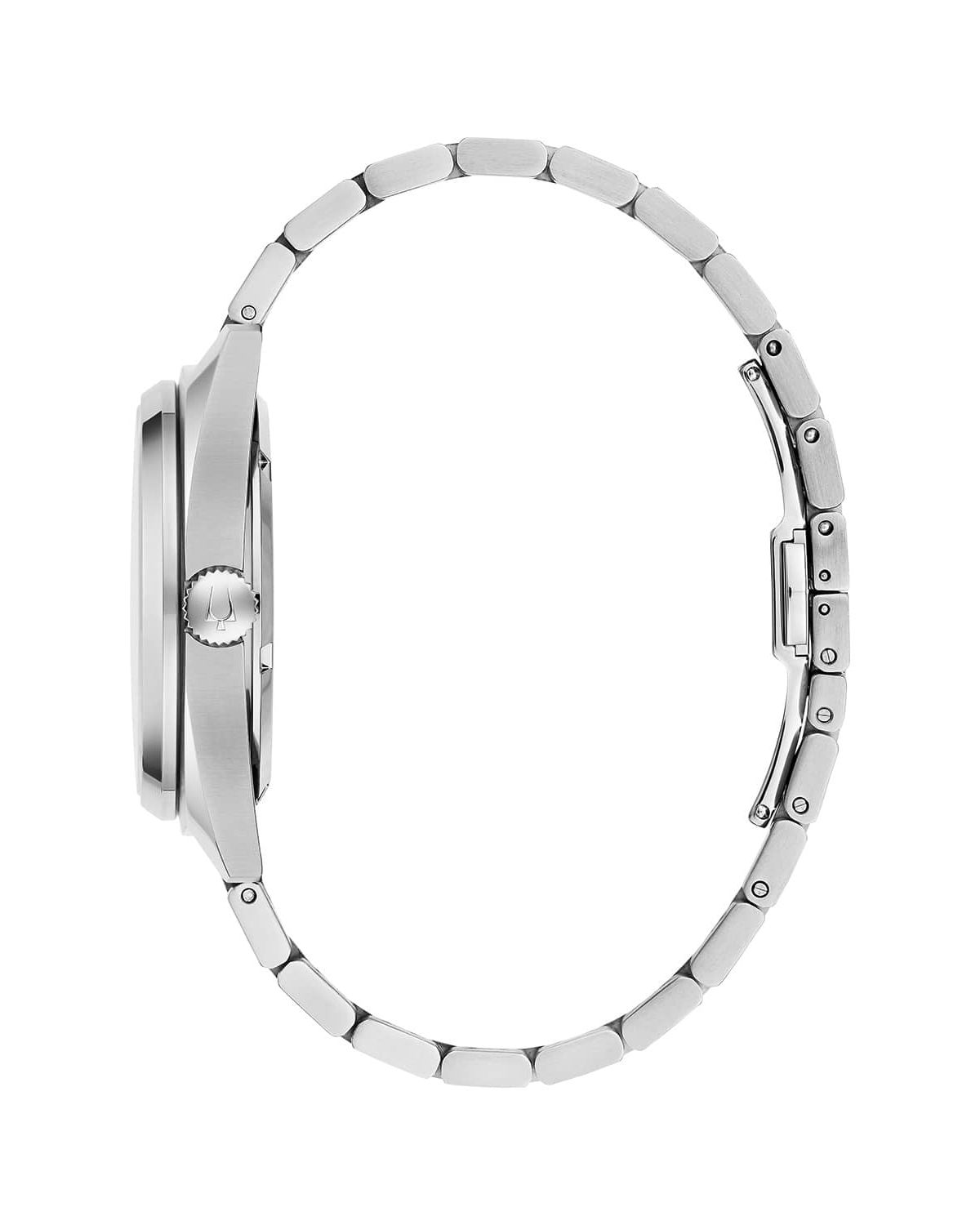 Bulova Mens Classic Surveyor Silver-Tone Bracelet Watch