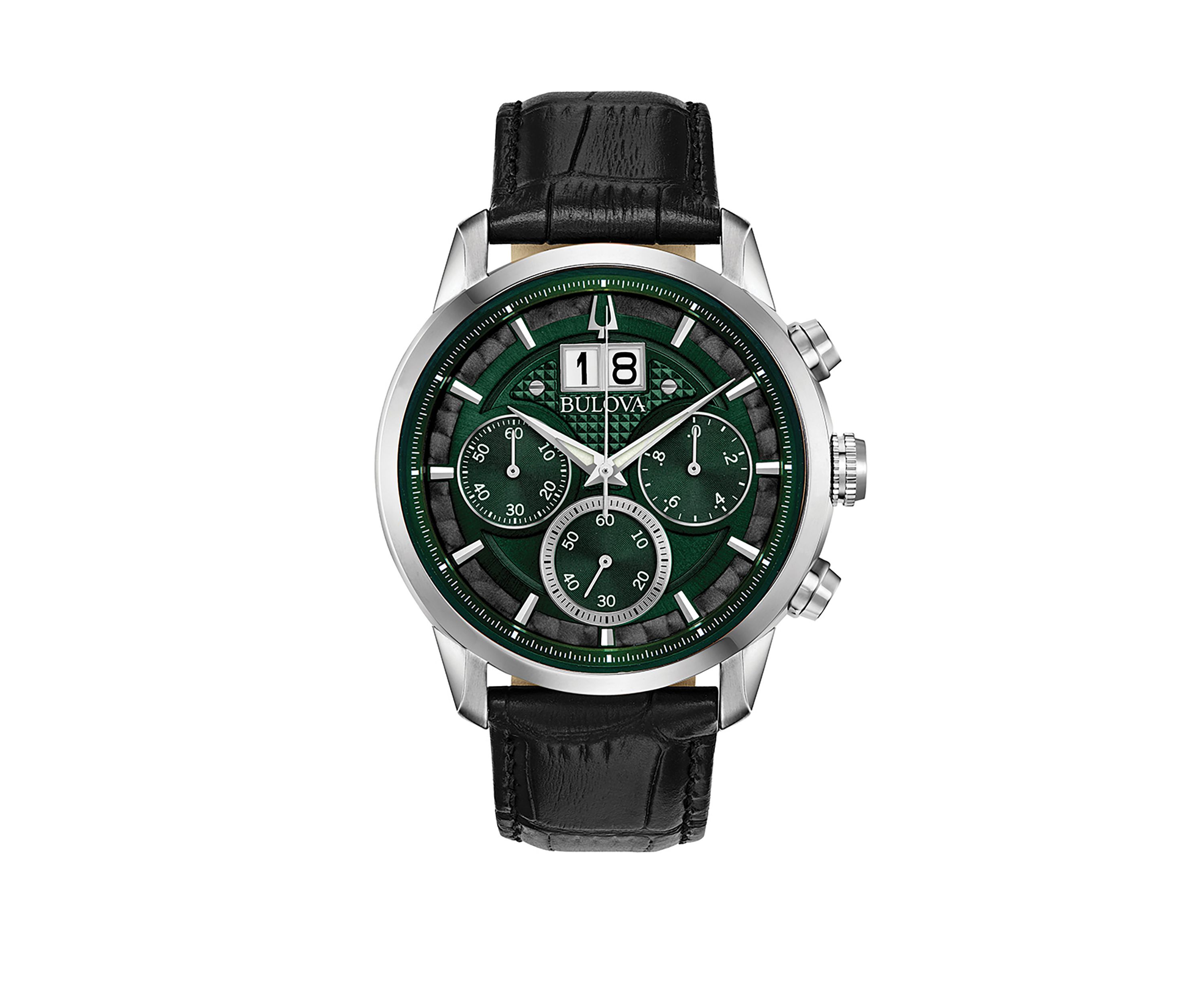 Stainless Steel Sutton Leather Strap Watch