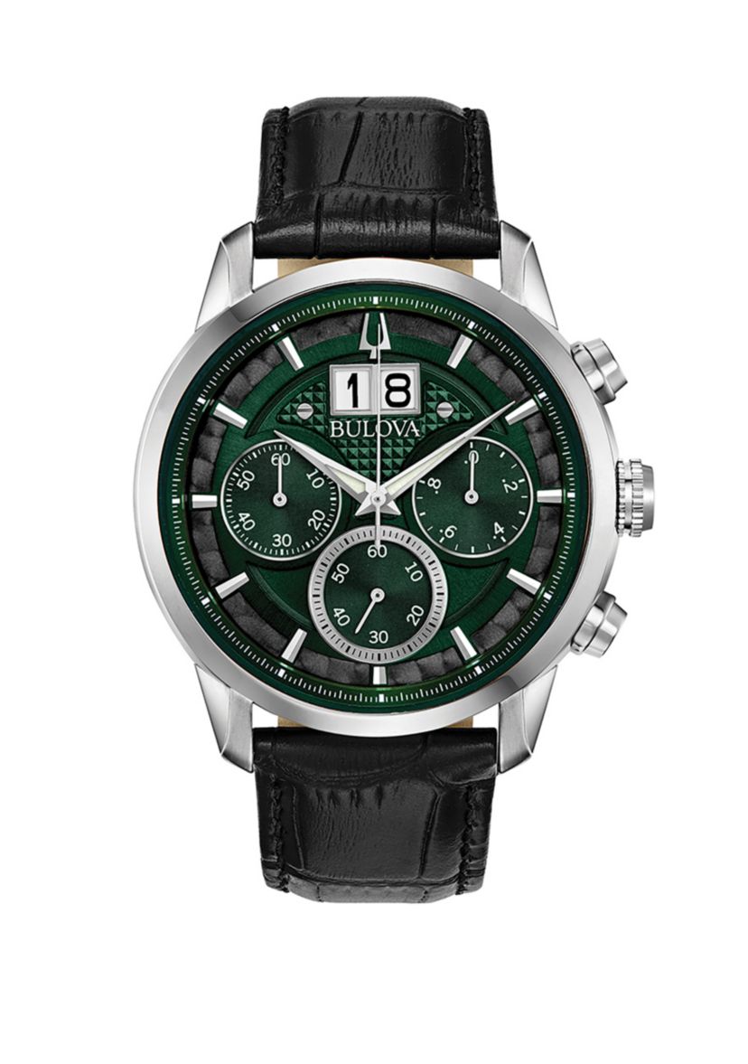 Stainless Steel Sutton Leather Strap Watch