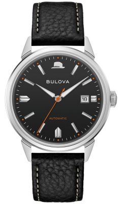 Bulova Men's Frank Sinatra Summer Wind Automatic Black Leather Strap Watch, 40Mm -  0042429589438
