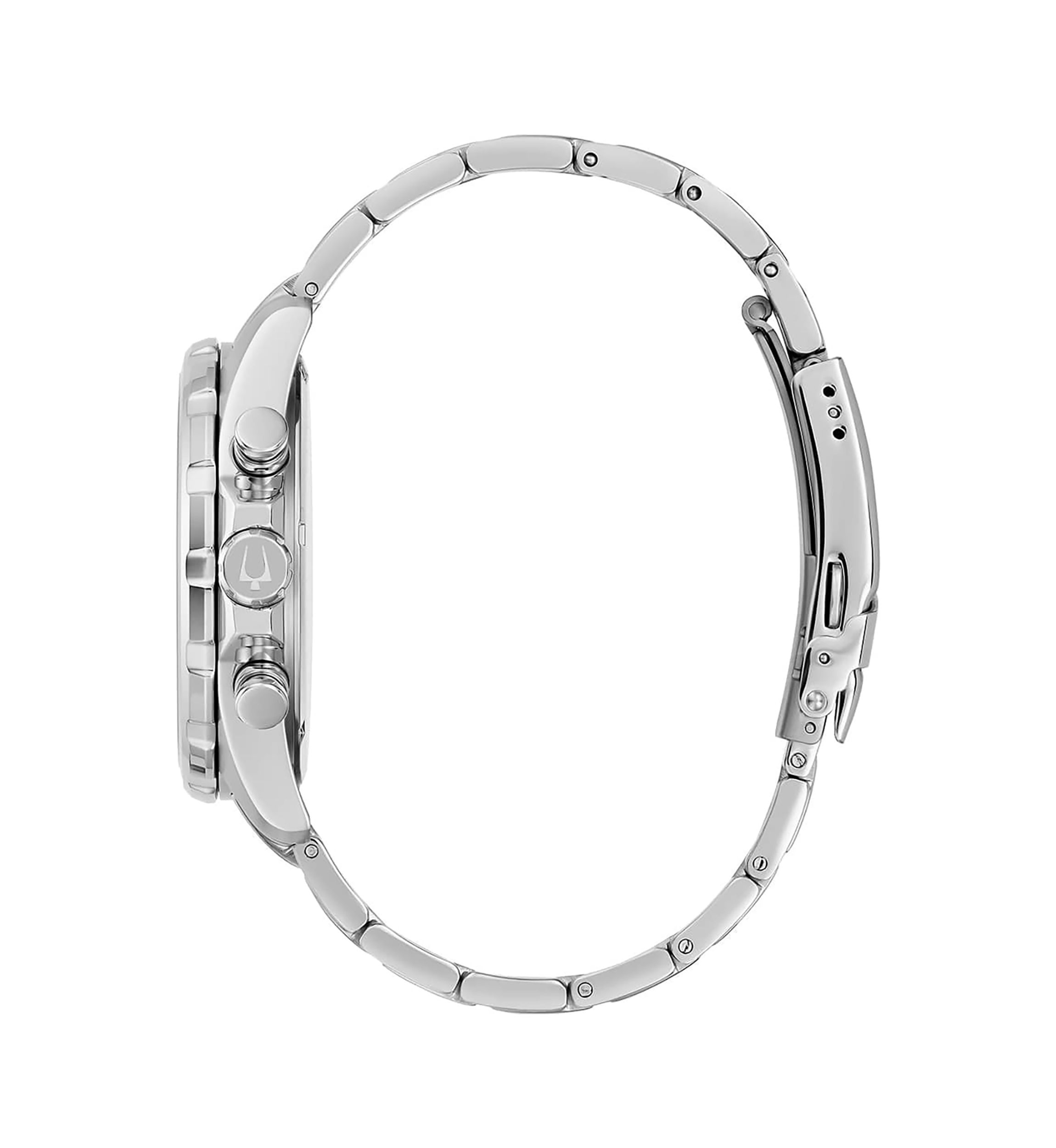 Bulova Mens Marine Star Chronograph Silver-tone Stainless Steel Bracelet Watch, 43.5mm