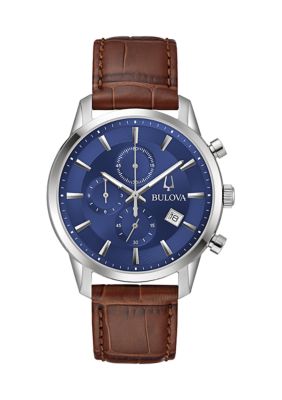 Bulova Men's 41 Millimeter Classic Sutton Brown Strap Watch