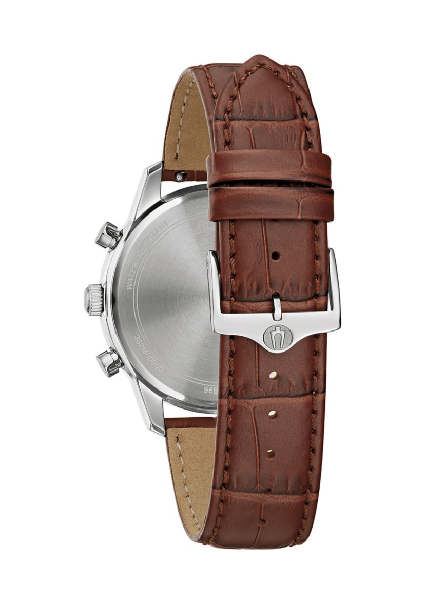 Mens 41 Millimeter Classic Sutton Brown Strap Watch 
