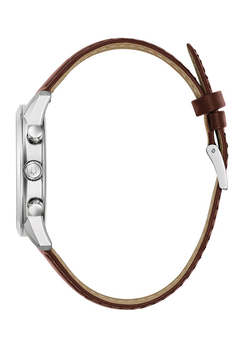 Mens 41 Millimeter Classic Sutton Brown Strap Watch 