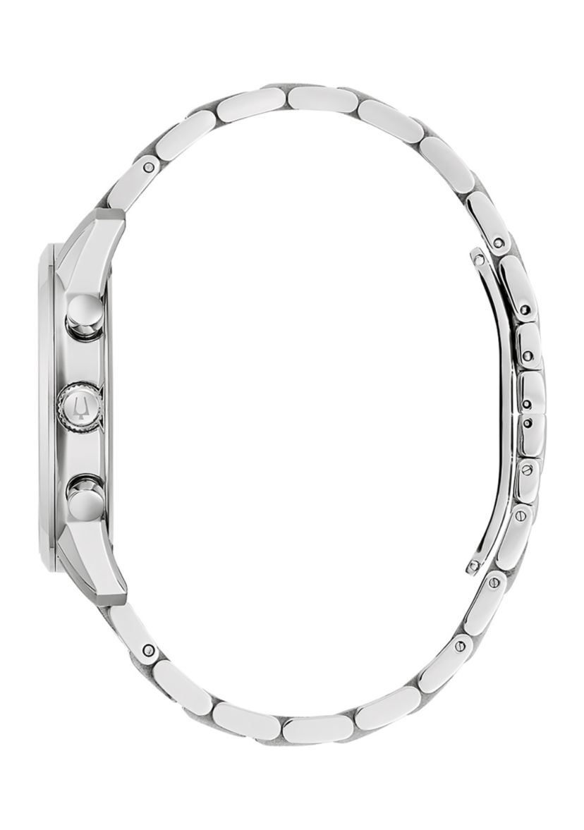 Mens 41 Millimeter Classic Sutton Silver-Tone Bracelet Watch 