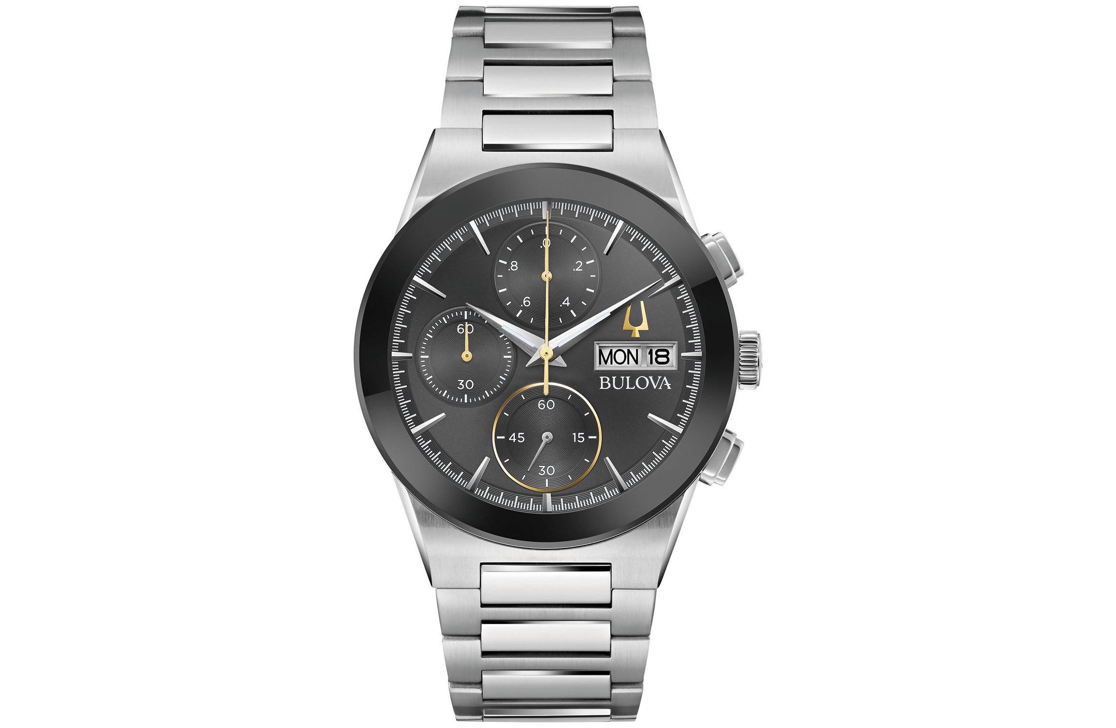 Mens Modern Millenia Chronograph Silver-tone Stainless Steel Bracelet Watch, 41mm
