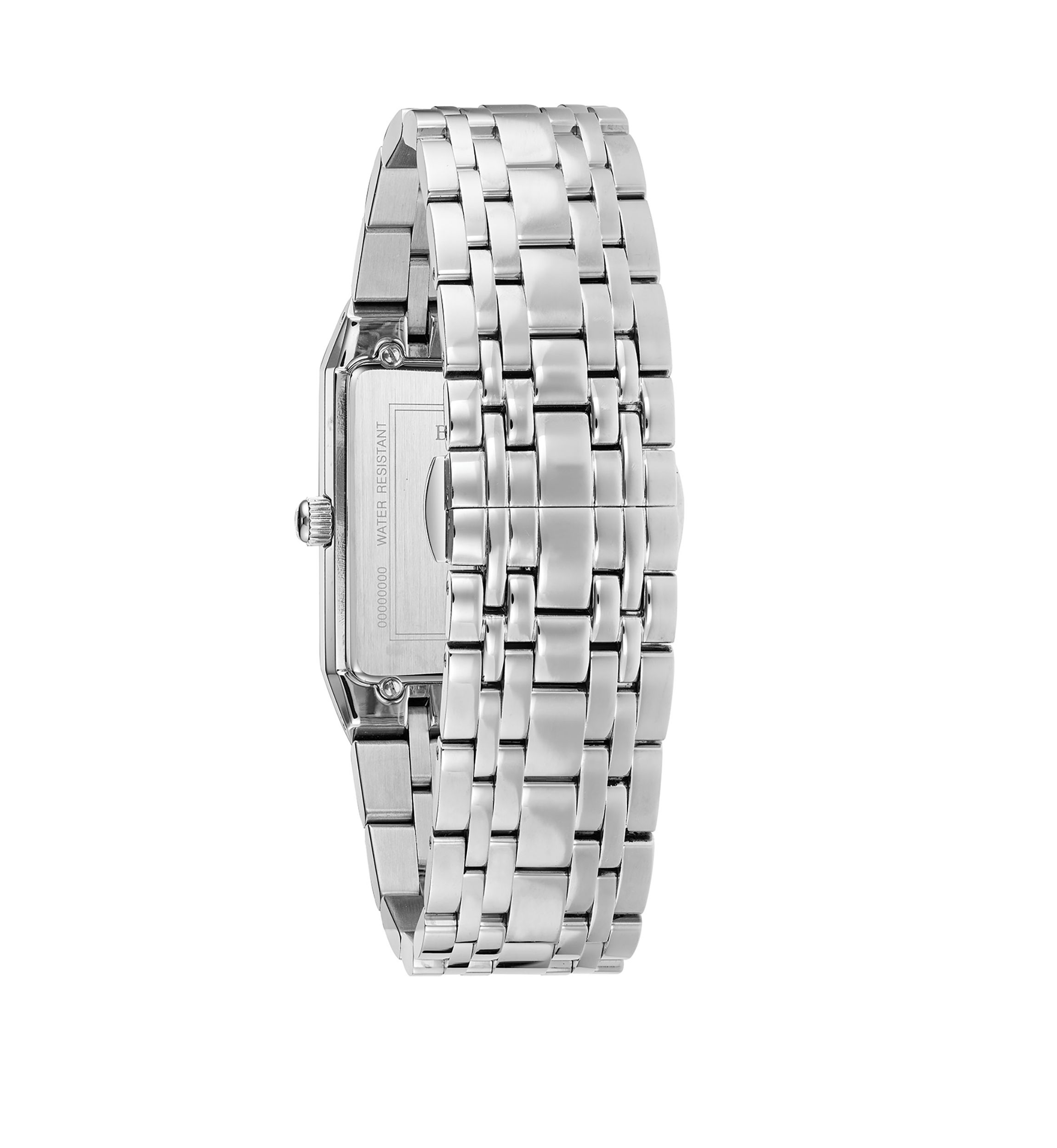 Silver Tone Stainless Steel Quadra Diamond Dial Watch
