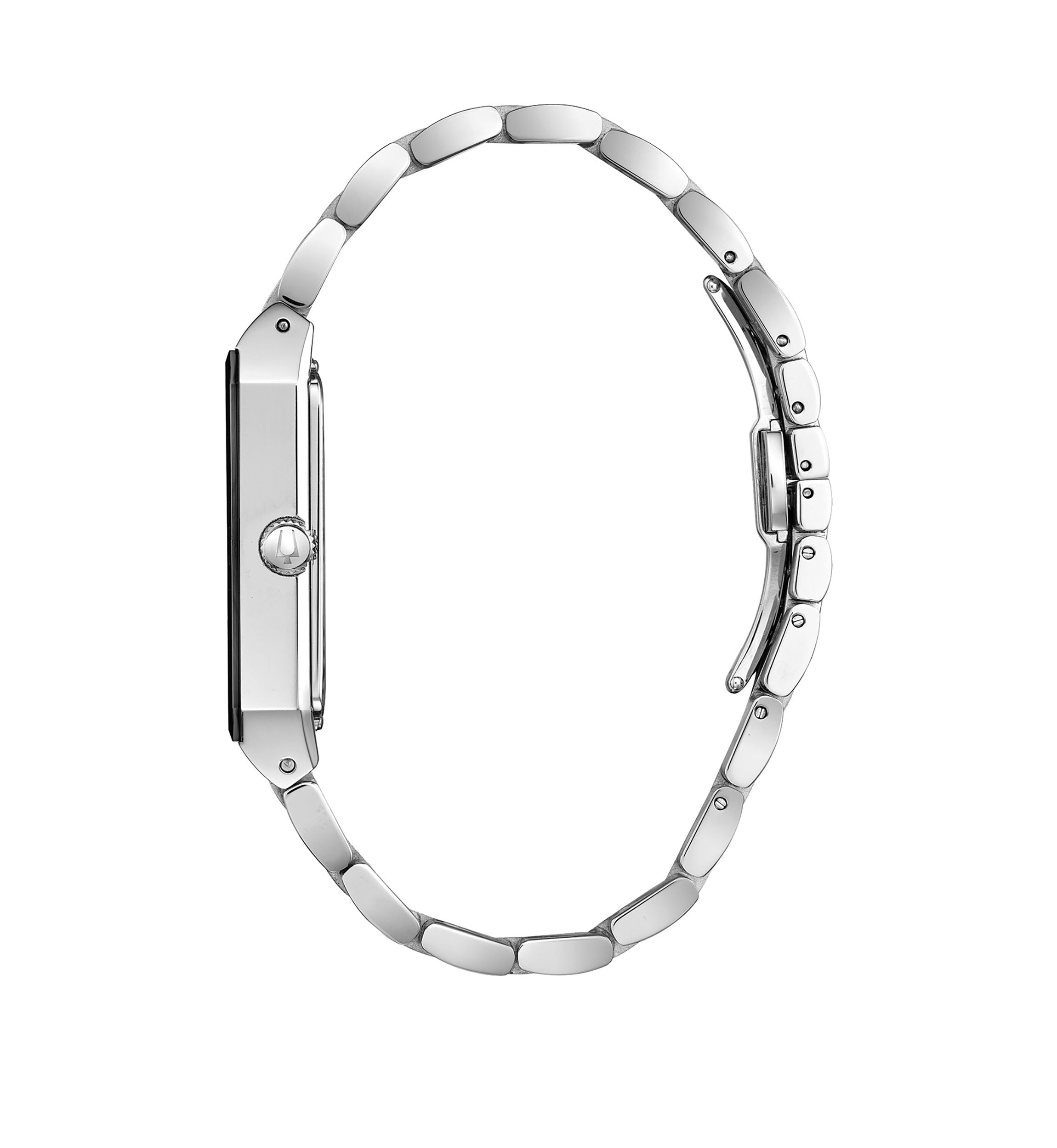 Silver Tone Stainless Steel Quadra Diamond Dial Watch