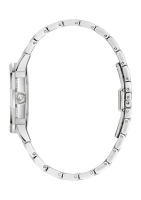 Women's Crystal Octava Silver-tone Stainless Steel Bracelet Watch, 36 Millimeter
