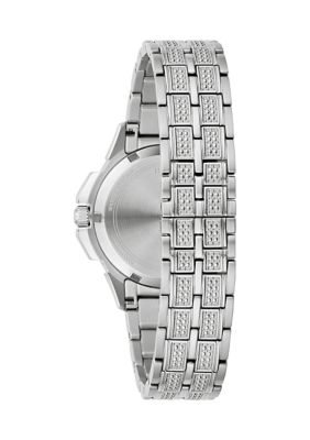 Women's Crystal Octava Silver-tone Stainless Steel Bracelet Watch, 36 Millimeter