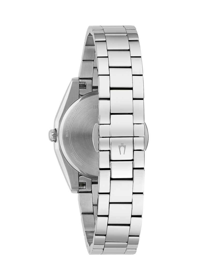 Womens Classic Surveyor Silver Tone Stainless Steel Bracelet Watch - 31 Millimeter