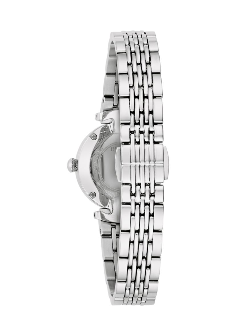 Womens Dress Classic Silver Tone Stainless Steel Bracelet Watch 