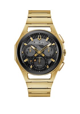 Bulova Men's CURV Progressive Gold Tone Watch -  0042429570399