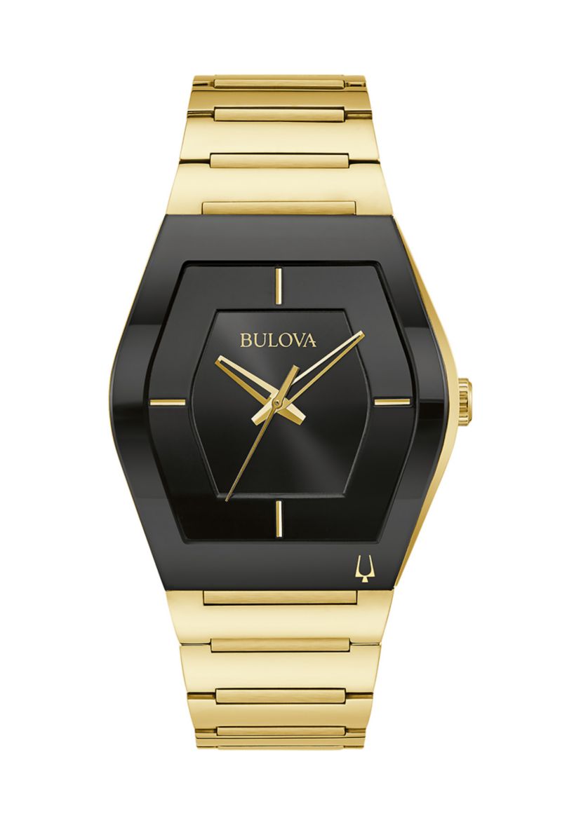 Gold Tone Stainless Steel Analog Bracelet Watch 
