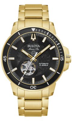 Bulova Men's Marine Star Automatic Gold-tone Stainless Steel Bracelet Watch, 45mm -  0042429590571