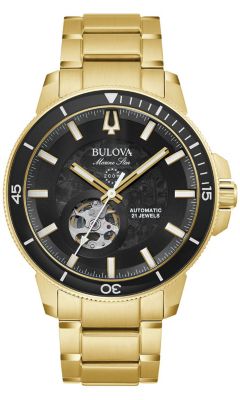 Bulova Men's Marine Star Automatic Gold-Tone Stainless Steel Bracelet Watch, 45Mm -  0042429590571