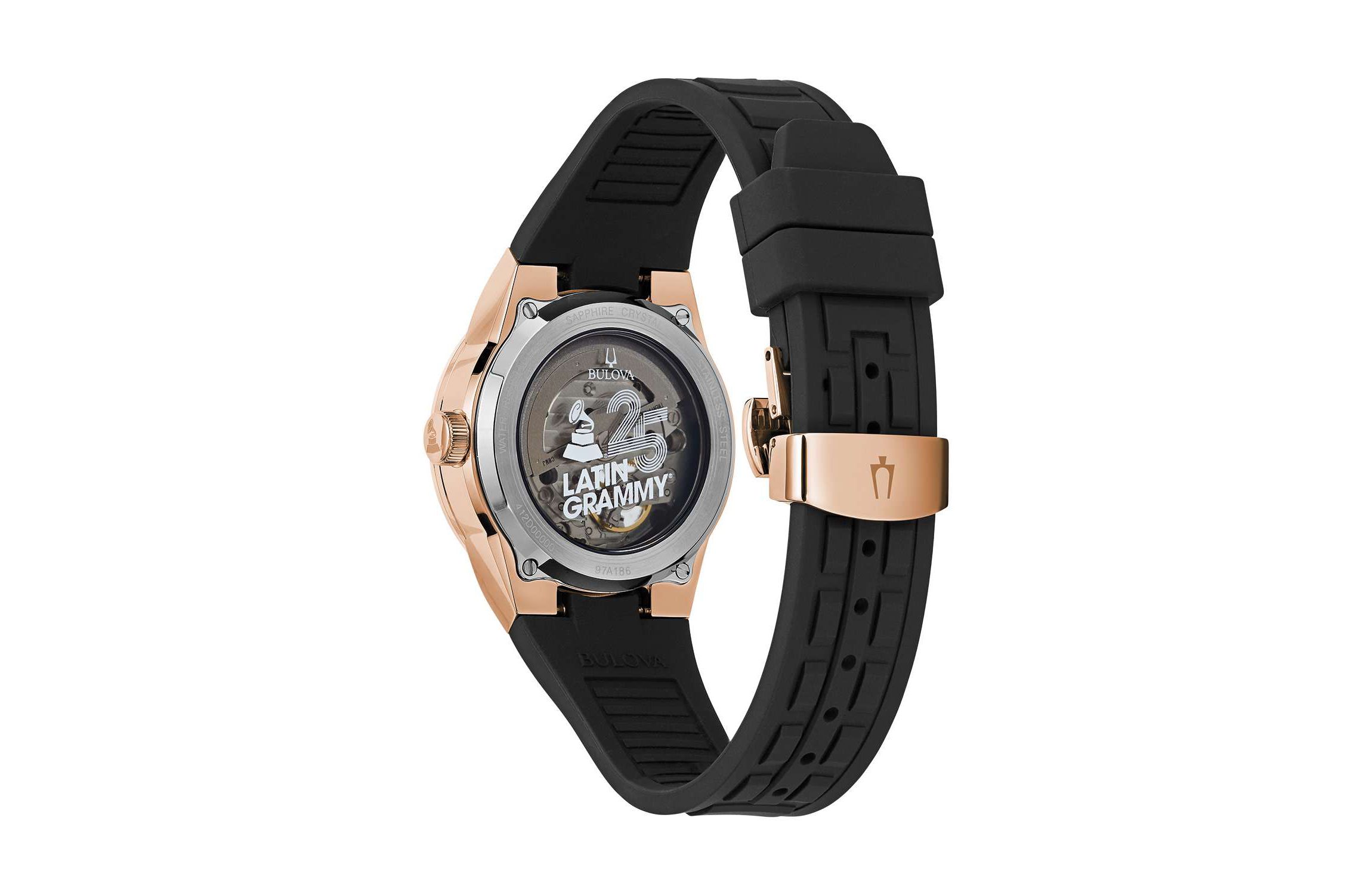 Bulova Mens Modern Milennia Black Rubber Strap Watch