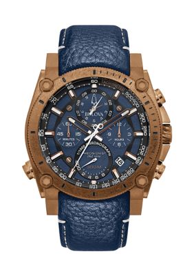 Bulova Men's Precisionist Leather Strap Watch -  540026497B186