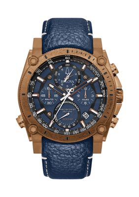 Bulova Men's Precisionist Leather Strap Watch -  0042429570115
