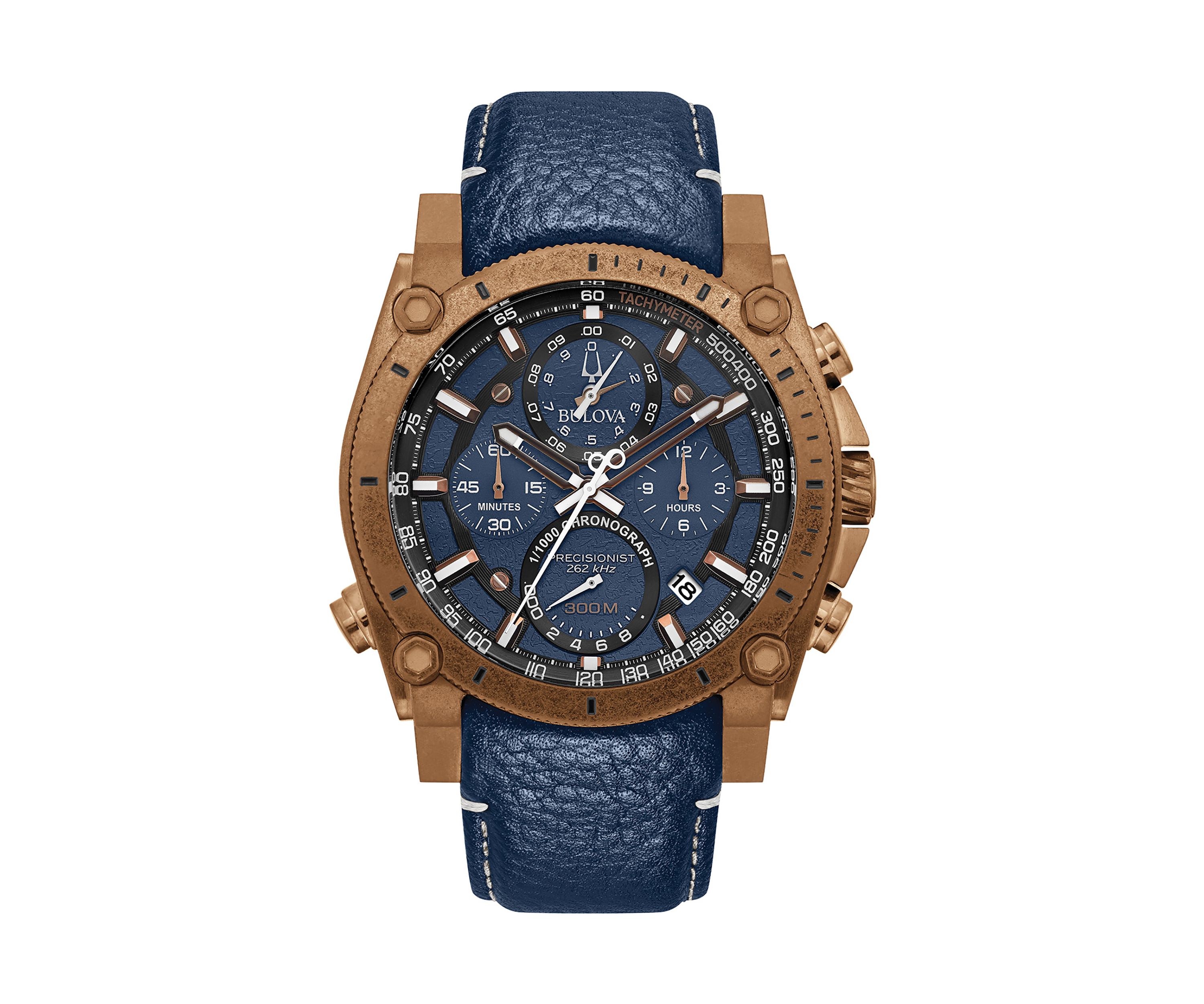 Precisionist Leather Strap Watch 