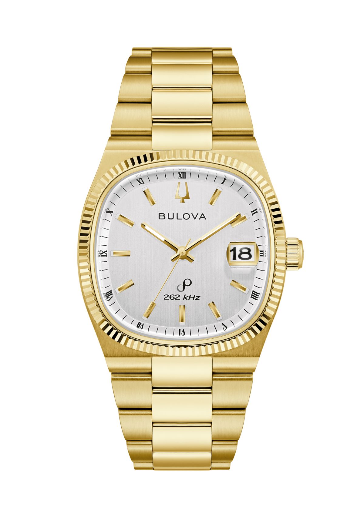 Mens Dress Classic Super Seville Gold Tone Stainless Steel Bracelet Watch 