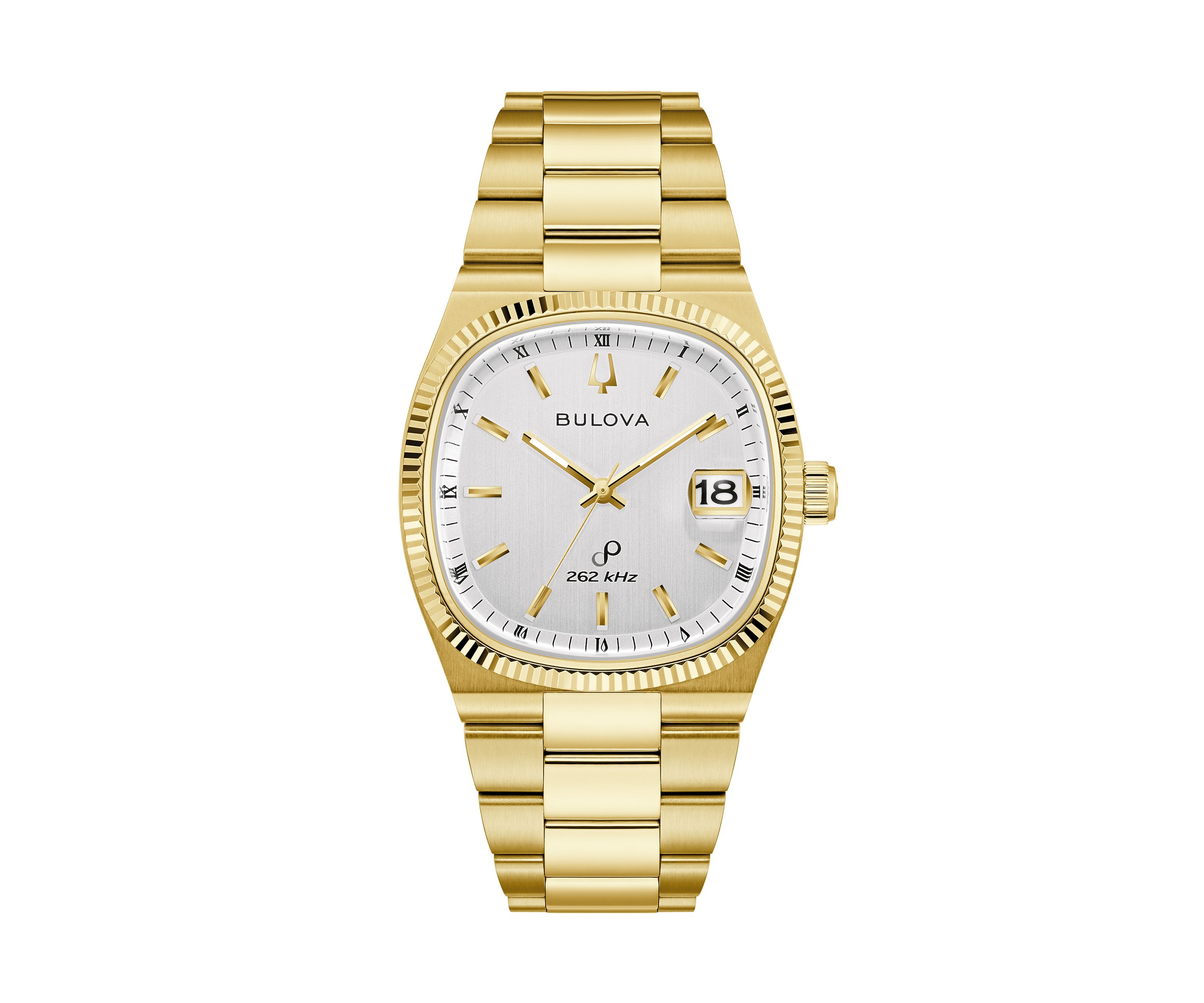 Mens Dress Classic Super Seville Gold Tone Stainless Steel Bracelet Watch 