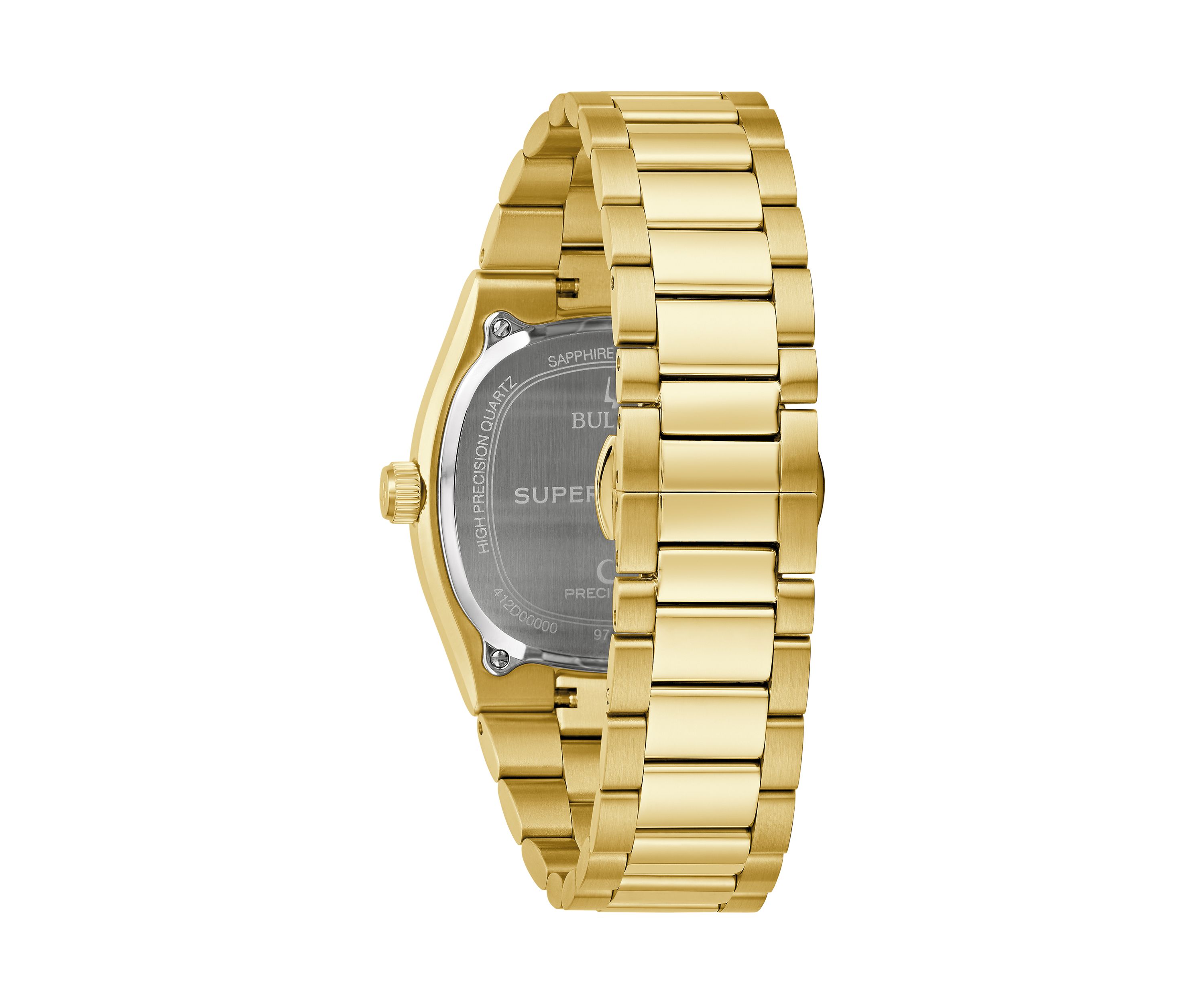 Mens Dress Classic Super Seville Gold Tone Stainless Steel Bracelet Watch 