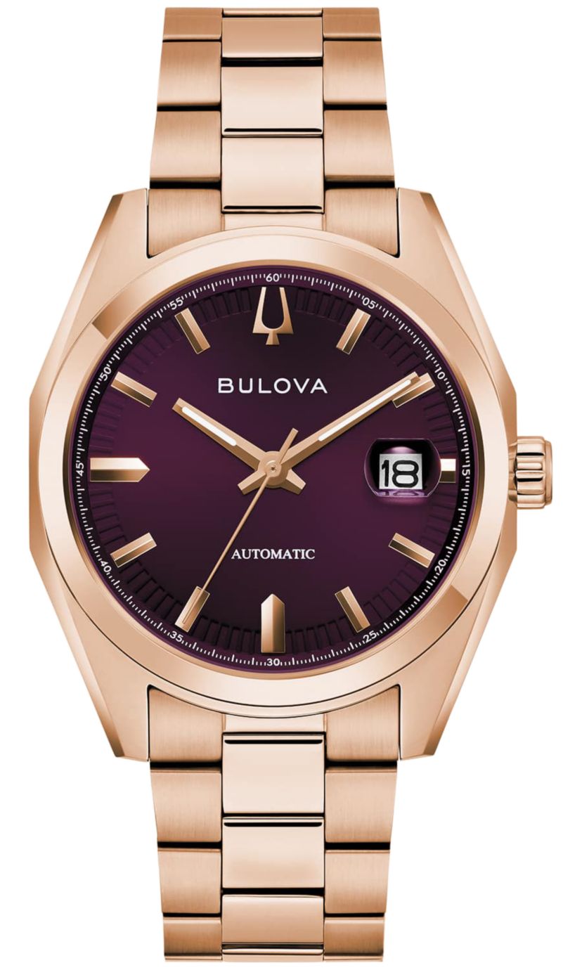 Bulova Mens Classic Surveyor Rose Gold-Tone Stainless Steel Bracelet Watch 39mm