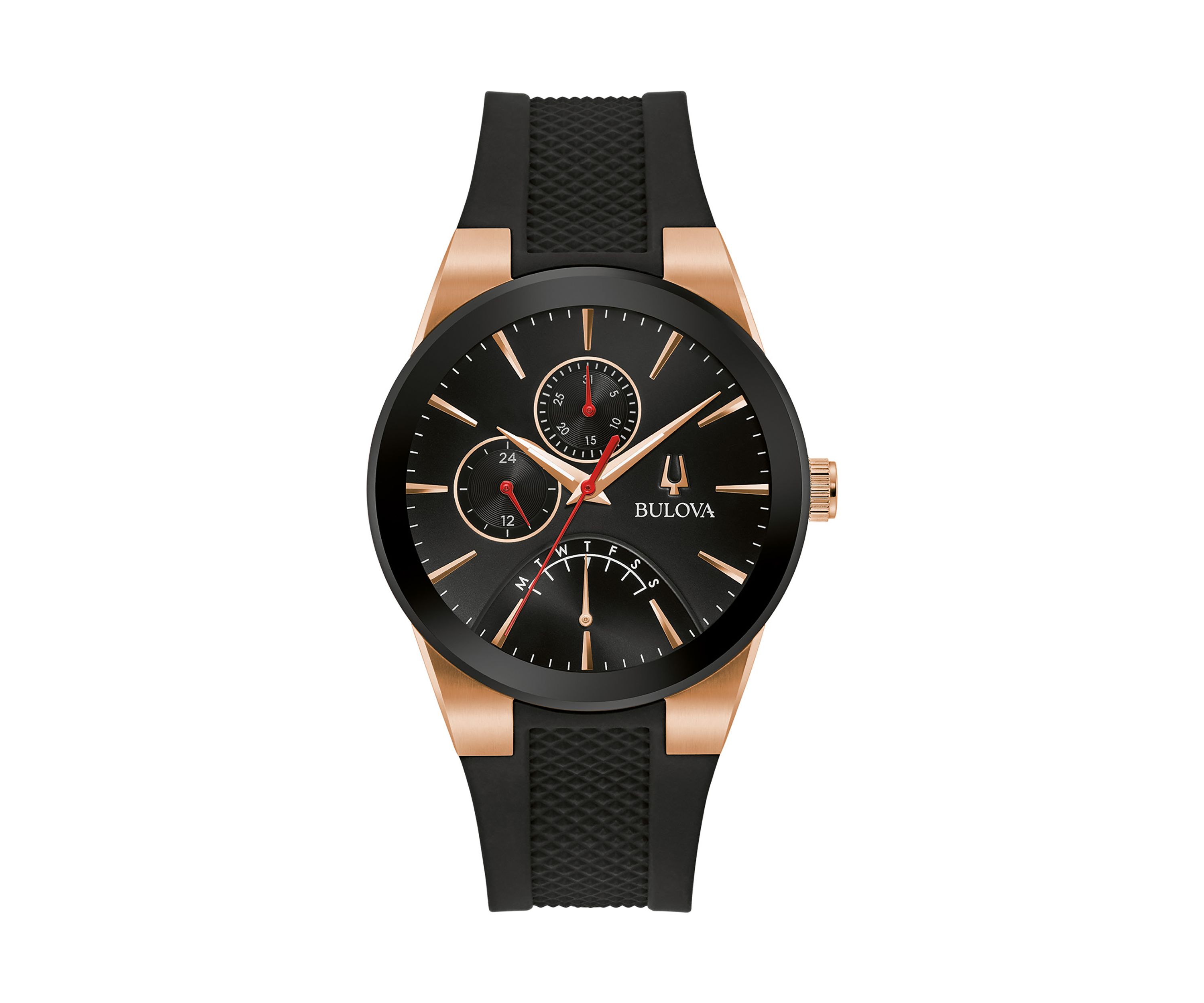 Mens Futuro Multi Function Rose Gold with Black Watch