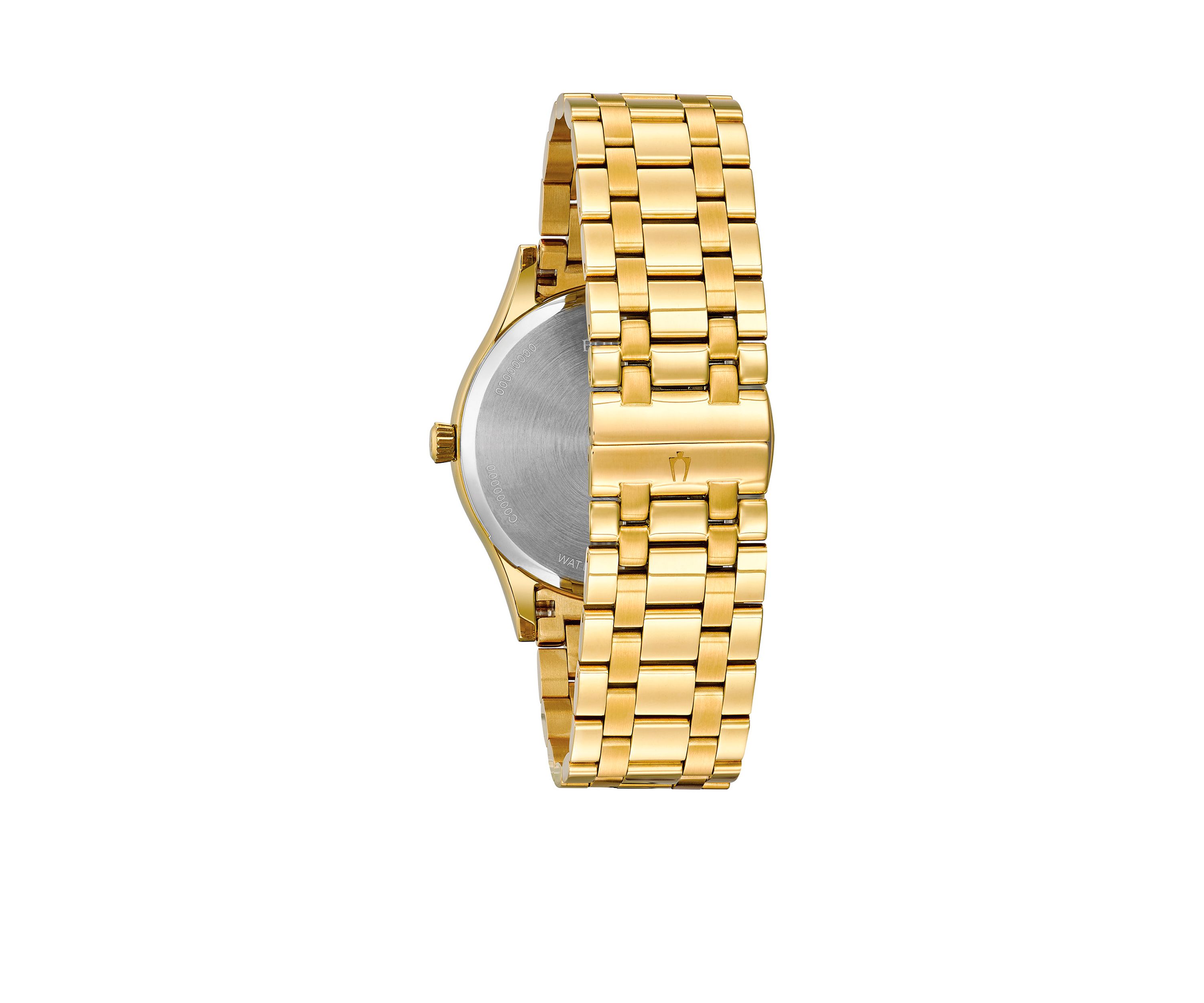 Mens Gold-Tone Diamond Watch