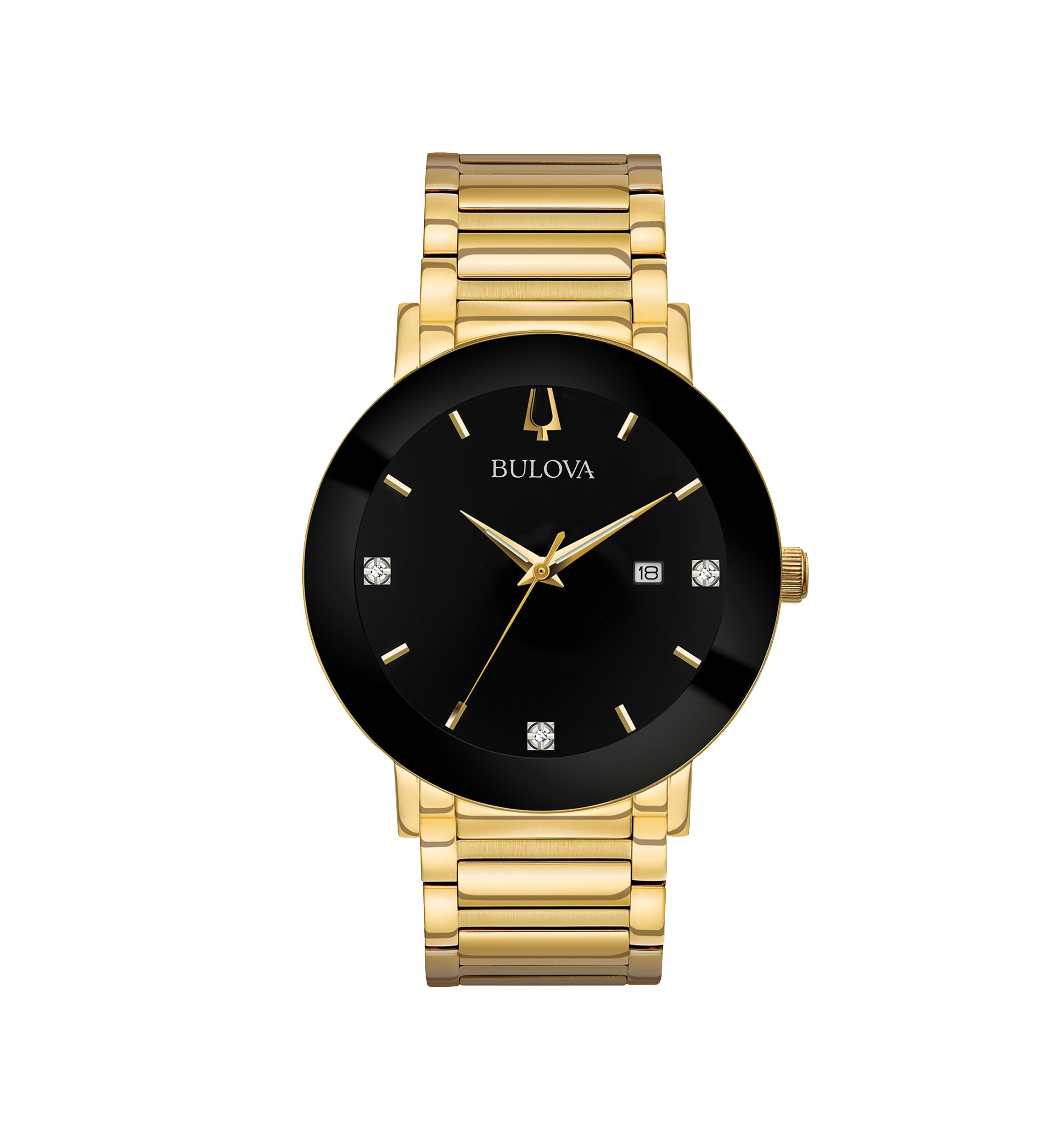 Mens Gold-Tone Modern Watch