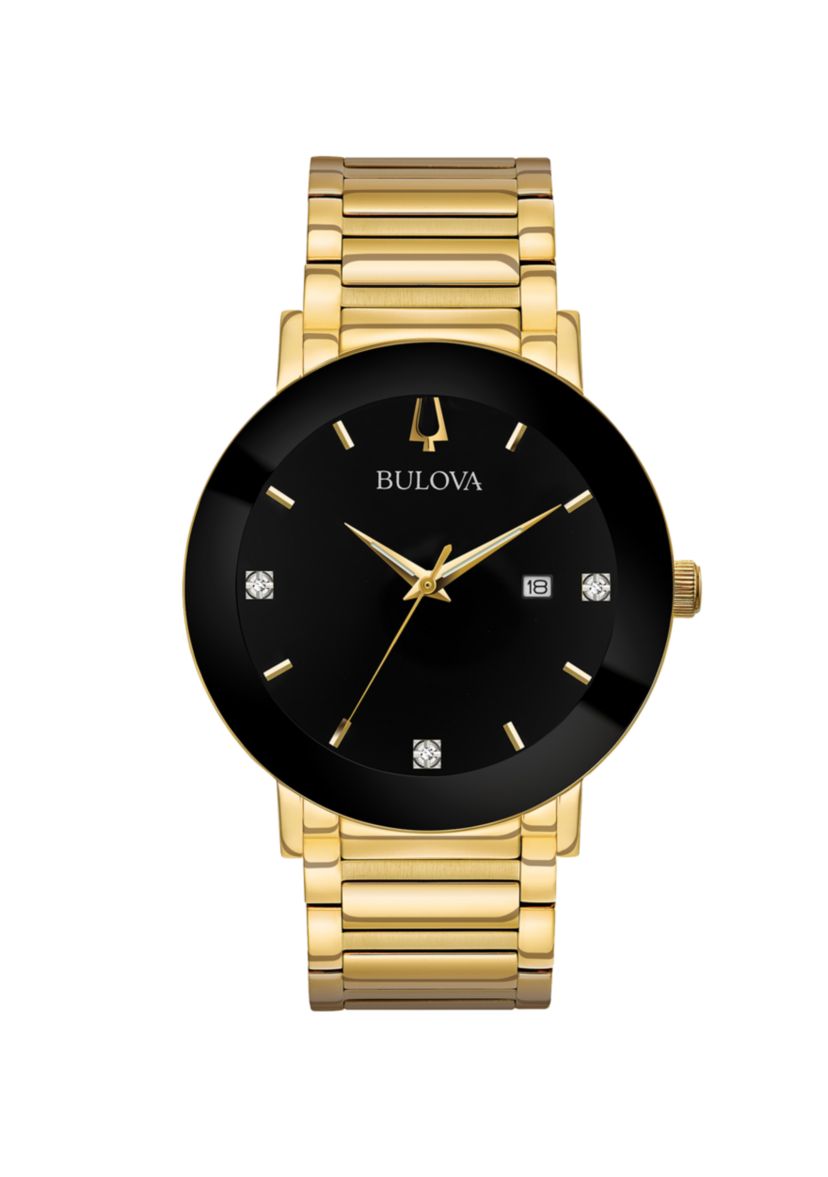 Mens Gold-Tone Modern Watch