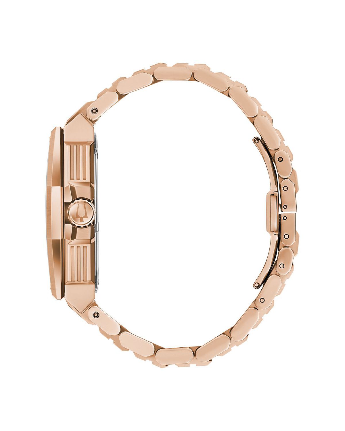 Mens Precisionist Diamond Rose Gold-tone Stainless Steel Bracelet Watch, 47mm