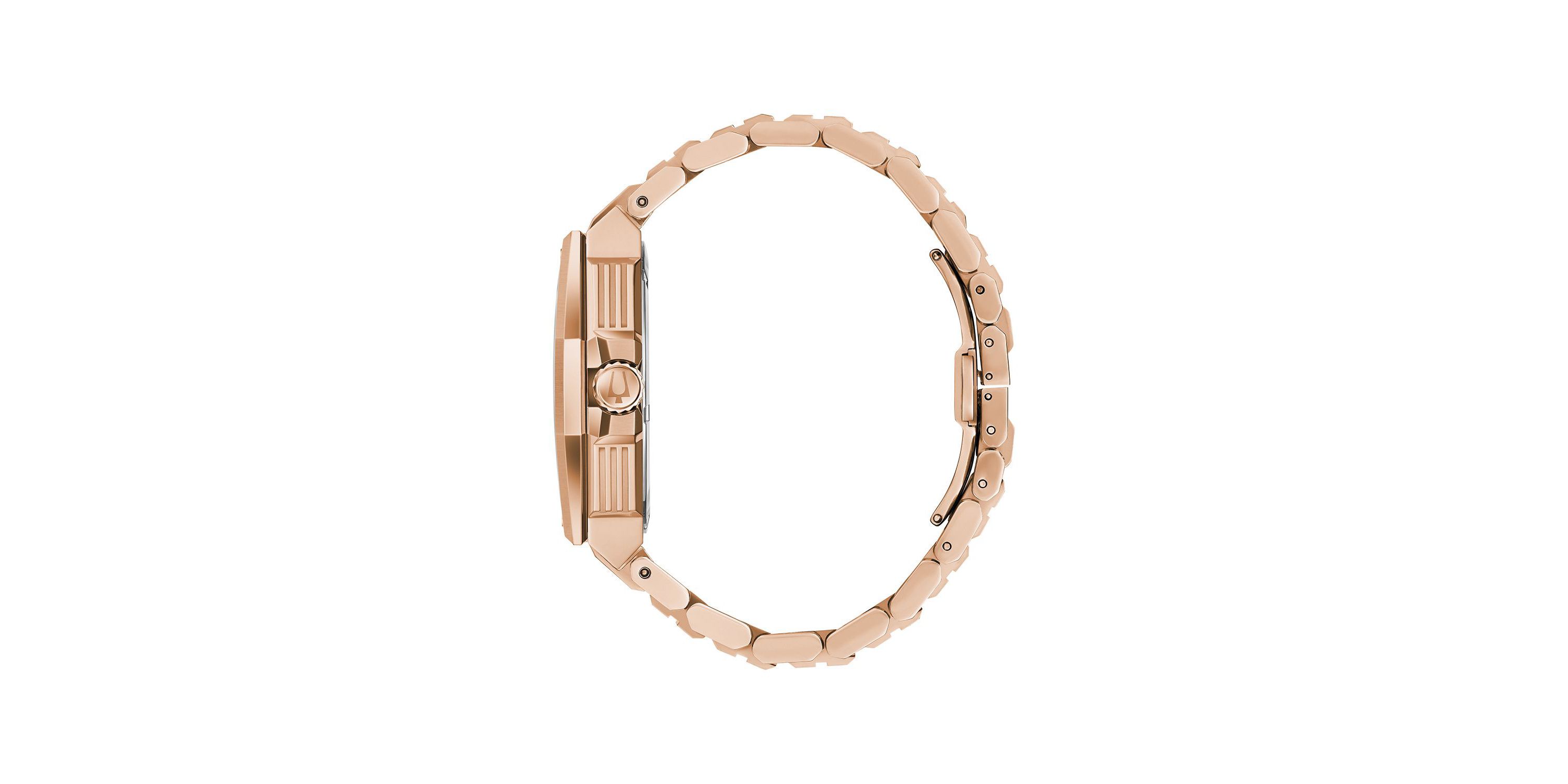 Mens Precisionist Diamond Rose Gold-tone Stainless Steel Bracelet Watch, 47mm