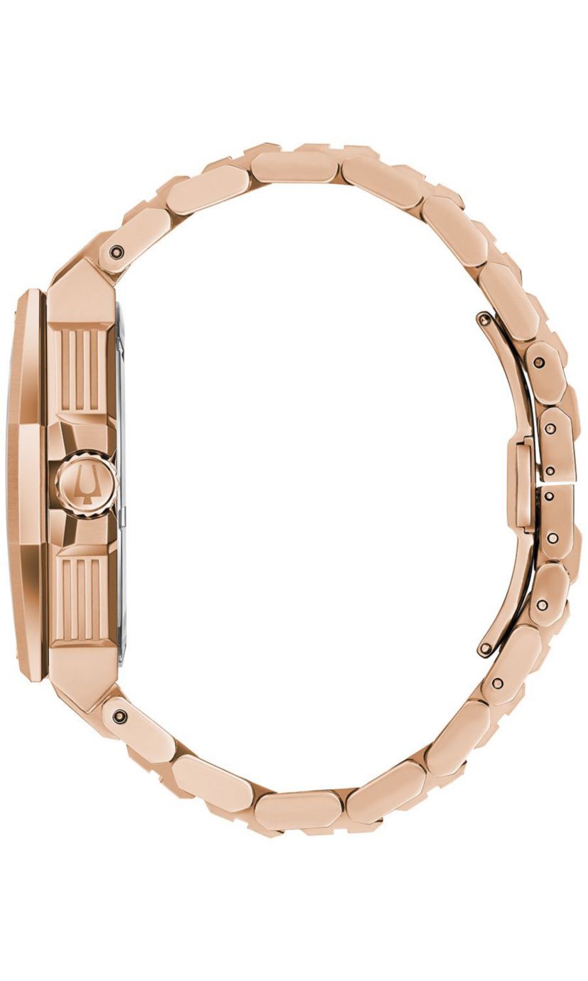 Mens Precisionist Diamond Rose Gold-tone Stainless Steel Bracelet Watch, 47mm