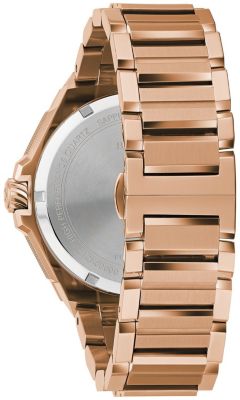 Men's Precisionist Diamond Rose Gold-tone Stainless Steel Bracelet Watch, 47mm