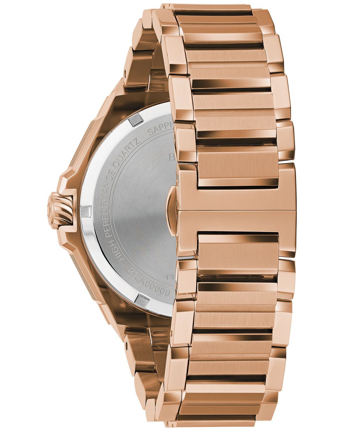 Mens Precisionist Diamond Rose Gold-tone Stainless Steel Bracelet Watch, 47mm