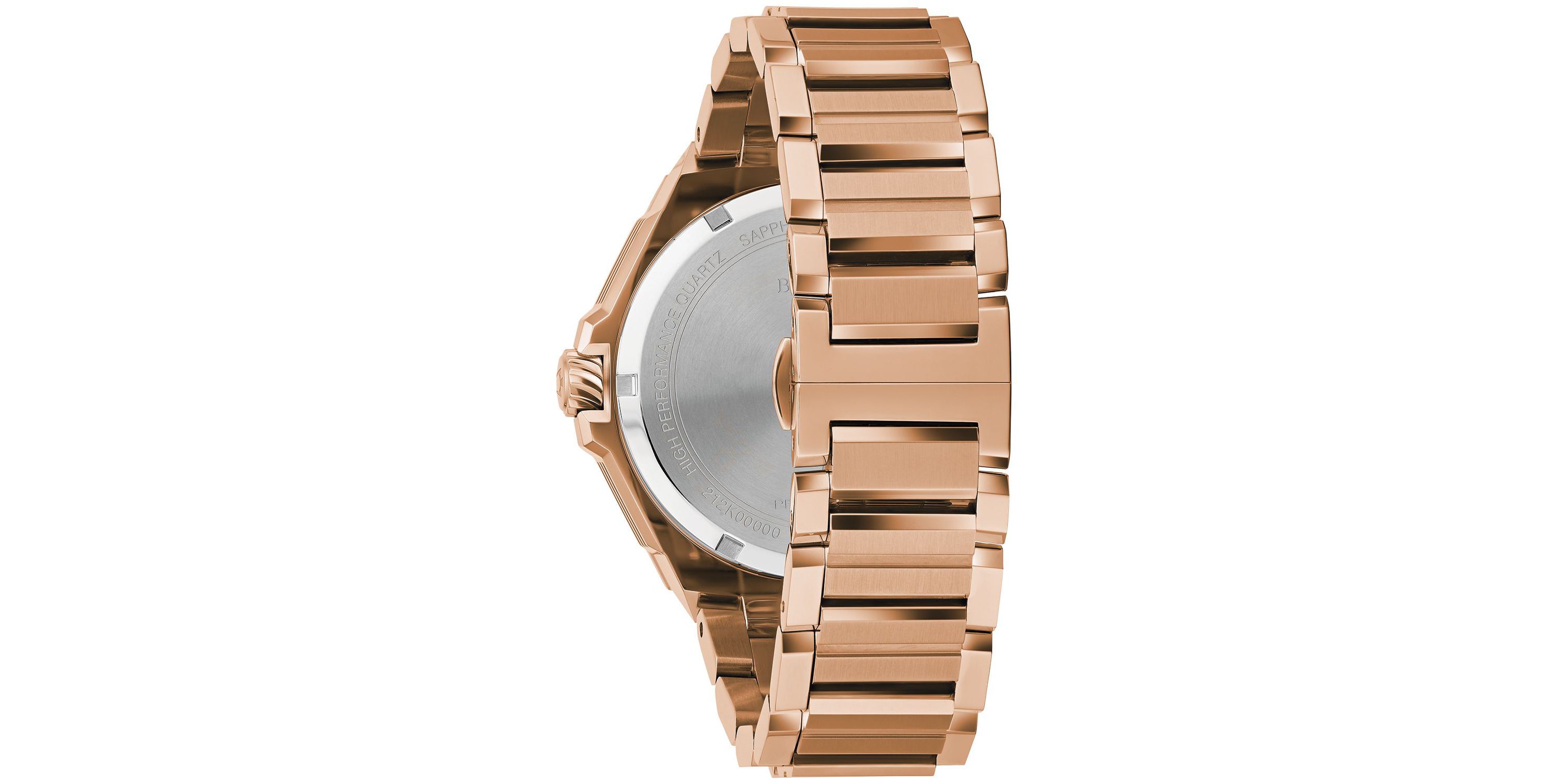 Mens Precisionist Diamond Rose Gold-tone Stainless Steel Bracelet Watch, 47mm