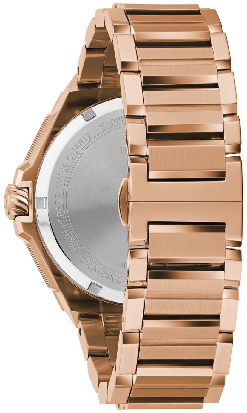 Mens Precisionist Diamond Rose Gold-tone Stainless Steel Bracelet Watch, 47mm