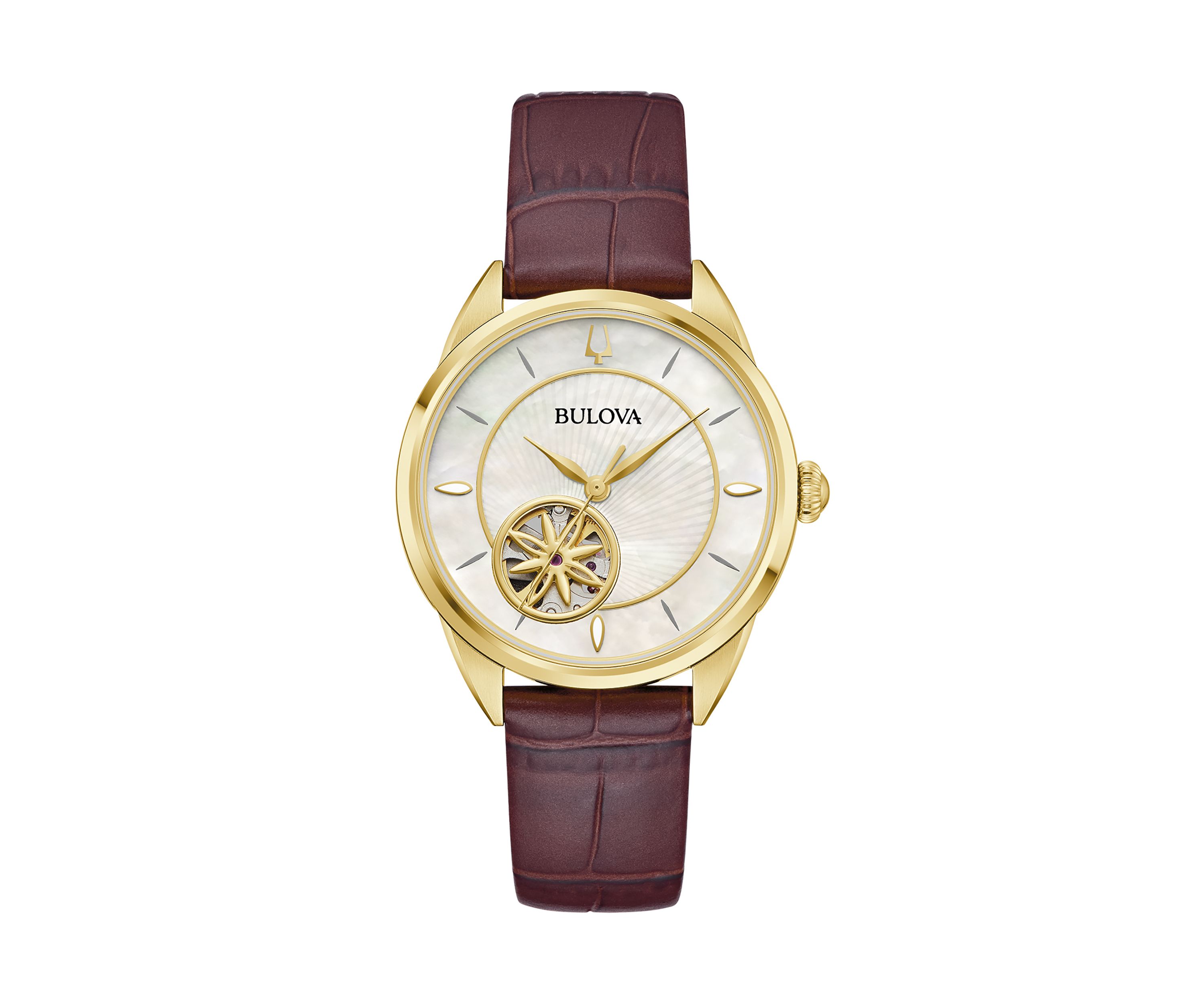 Ladies Classic Sutton Brown Strap Watch, 34.5 Millimeter